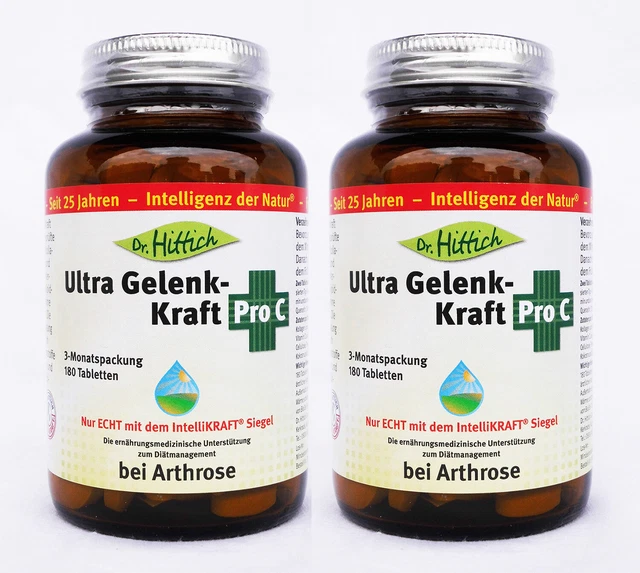 DR. HITTICH ULTRA GelenkKraft Pro C, 2x 180 Tabletten, Hyaluronsäure, MHD 05/25 115.24