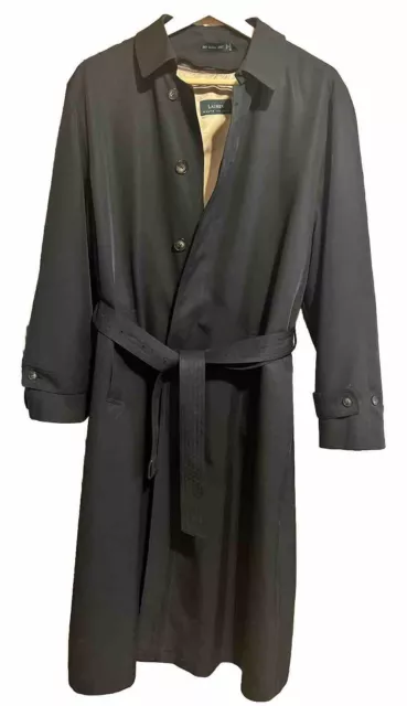 Lauren Ralph Lauren Trench Coat Black Men’s Tencel Shell Wool Blend Liner 42L