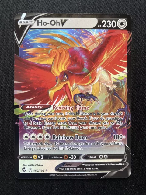 POKÉMON TCG HO-OH V Silver Tempest 140/195 Holo Ultra Rare $1.90