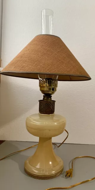 Coleman Kero-Lite Model 160 Mantle Lamp Electrified “Parts Only’” Chipped Base