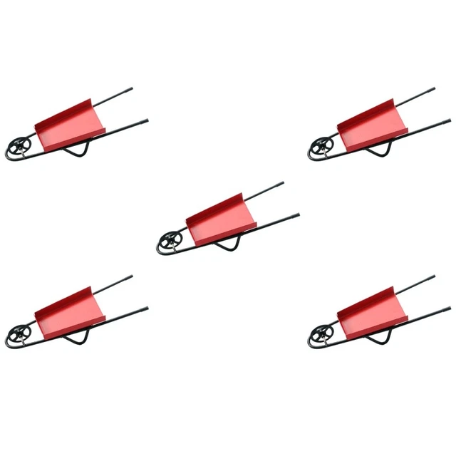 5pcs miniature remorque rouge remorque de remorque miniature modèle de plantatio
