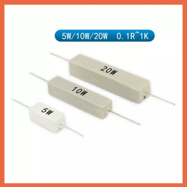 Keramikwiderstand 5/10/20 Watt | 0,1 ~ 1k Ohm Drahtwiderstand Draht Widerstände