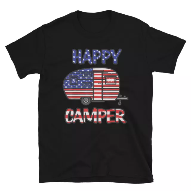 USA Happy Camper Camping Adventure Nature Forest Lover Gift T-Shirt