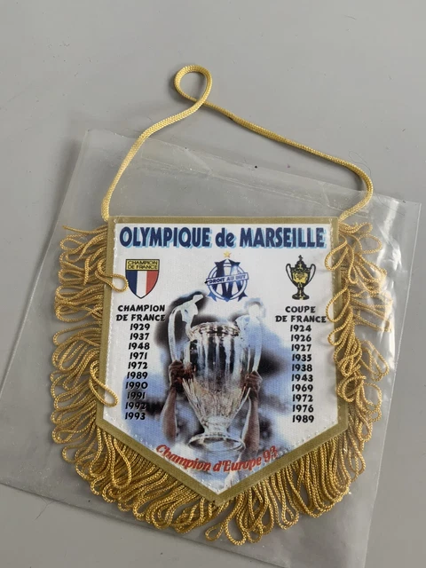 Grand Fanion OM Olympique De Marseille Vintage - Années 70 - Palmarès - Rare