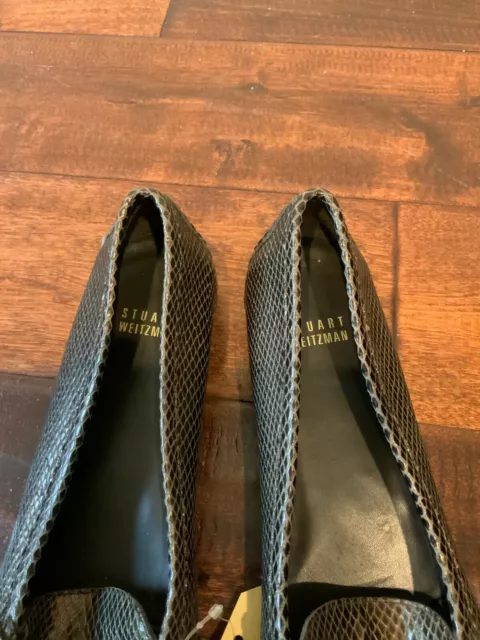 Stuart Weitzman Brown Snakeskin Leather Loafers, Size 8.5 (US) 3