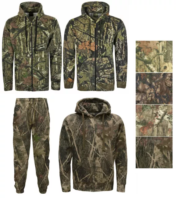 Uomo Giungla Camouflage Caccia Pesca Zip Giacca Cappuccio Tuta Taglie Comode
