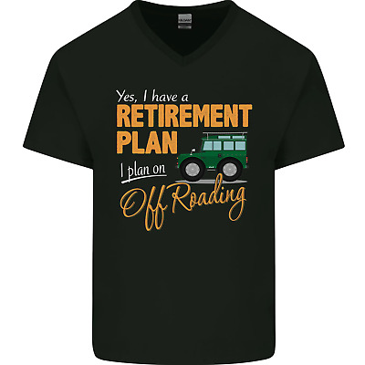Retirement Plan Off Roading 4X4 Road Funny Mens V-Neck Cotton T-Shirt