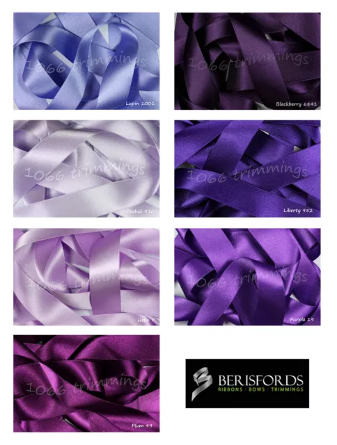 Lilac Purple Shades Double Satin Ribbon by Berisfords UK ECO