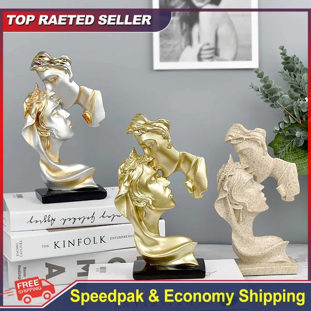 Resin Couple Kissing Statue Home Decor Abstract Couple Statue for Office Bedroom
