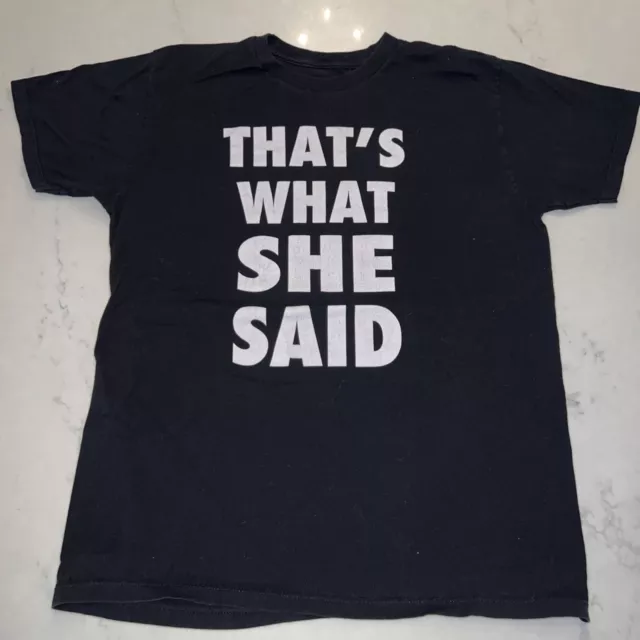 Vintage Graphic Tee Sz L Black Ring Of Fire Cotton Crew THATS WHAT SHE SAID