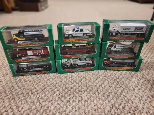 Hess Mini Truck Lot Of Nine From 1998 To 2006 - New In Box