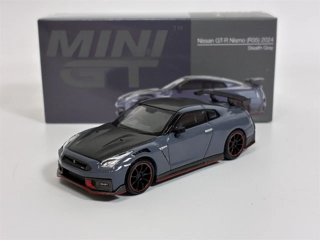 NISSAN GT-R NISMO R35 2024 Gris Stealth RHD 1:64 Échelle Mini GT ...