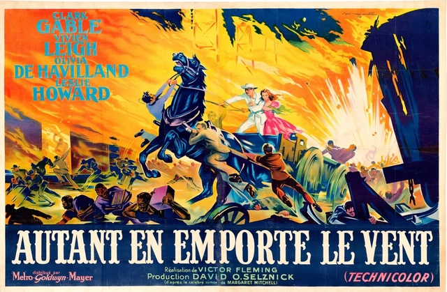 AUTANT EN EMPORTE LE VENT, repro affiche cinema vintage (60x90 cm), HQ