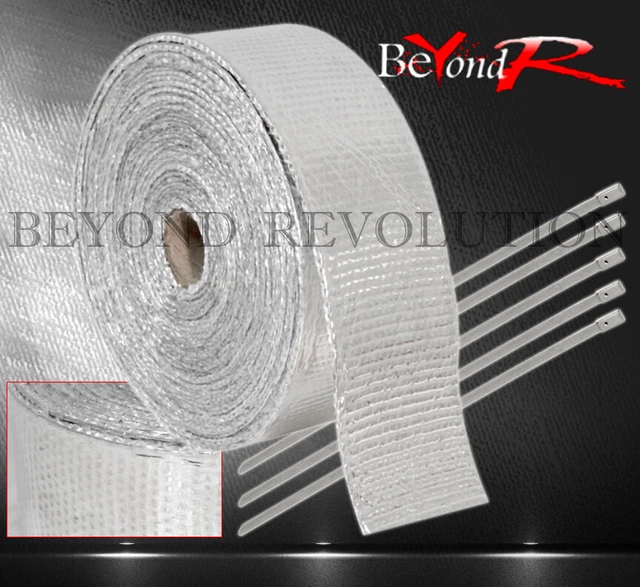 360"/30Ft Thermo Heat Wrap Sheild Cover Header Intake Manifold Silver