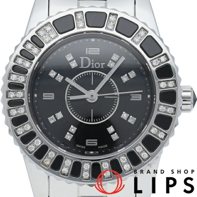 Christian Dior Crystal Diamond Bezel 16P Diamond CD112116 SS