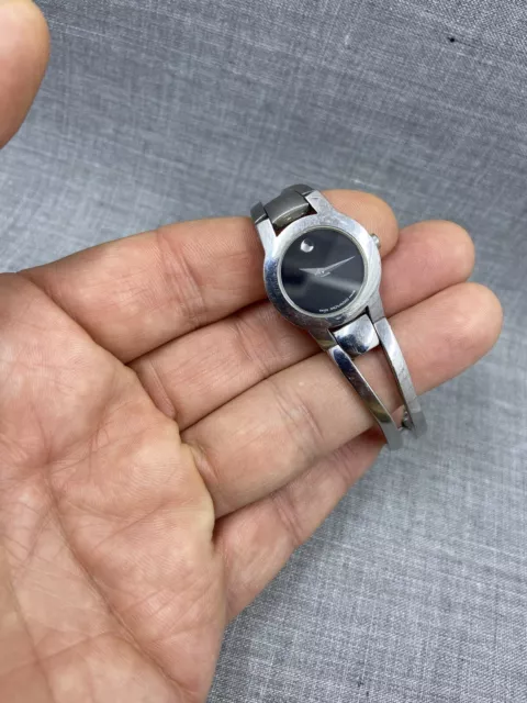 MOVADO Amoroso Classic Stainless Museum Black Dial Watch 84 E4 1842 w/ Box