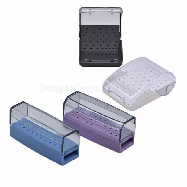 30/60 Hole Dental Plastic Bur Drill Block Case Placement Disinfection Holder Box