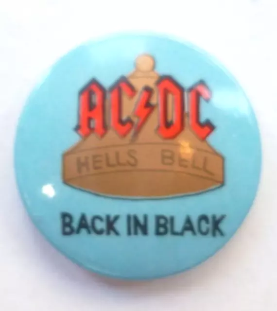 AC/DC, Hells Bell, Back in Black 1970s/80s Original Pin Badge  #2