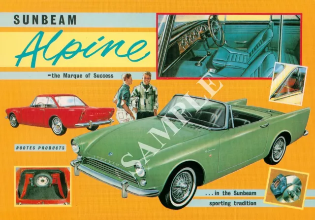 Sunbeam Alpine Classic Car Advertising Art Print Wall Poster A4 Repro.