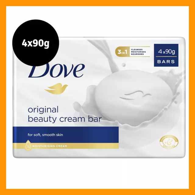 4 PC Dove-Beauty Cream Bar Original Soap-90g bars AU