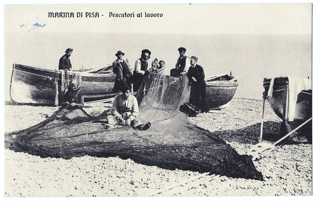 Toscana - Marina Di Pisa - Pescatori Al Lavoro - Pesca - F.p. Non Viagg. - 1900