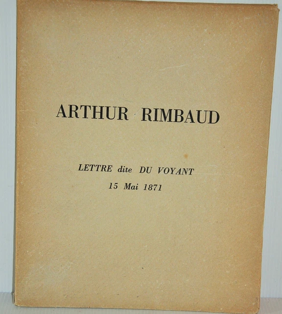 ARTHUR RIMBAUD LETTRE Dite Du Voyant Fac-Simile Autographe Ed. Messein ...