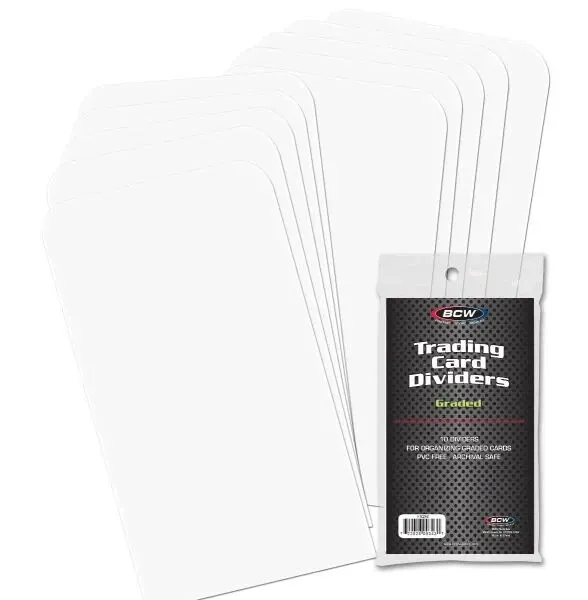 Bcw Graded Trading Card Dividers - 10 Per Pack - Pvc Free Archival Safe