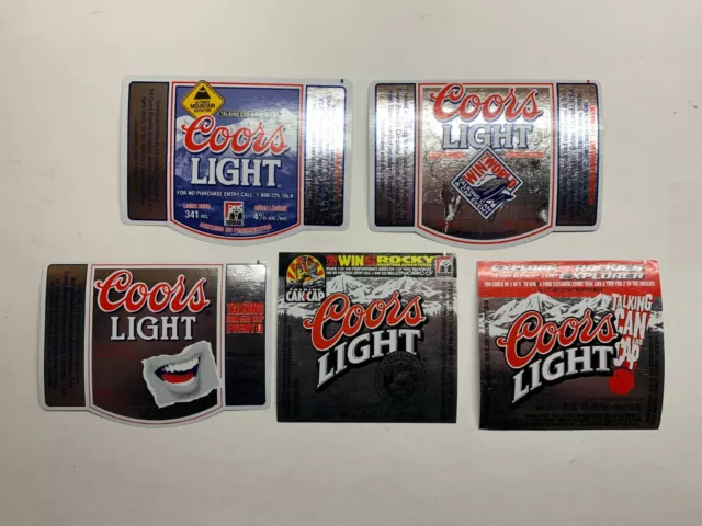 Canada beer labels - Molson Breweries - 5 different Coors Light
