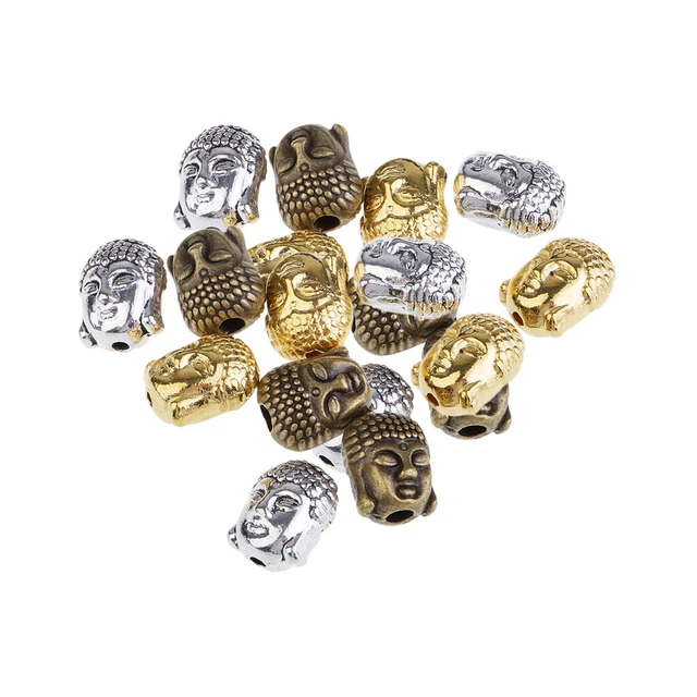 18 Stück Buddha Kopf Form Spacer Lose Perlen Schmuck Charms Zubehör für
