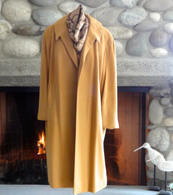Vintage Nordstrom Best Pure Cashmere Camel Coat L Women's