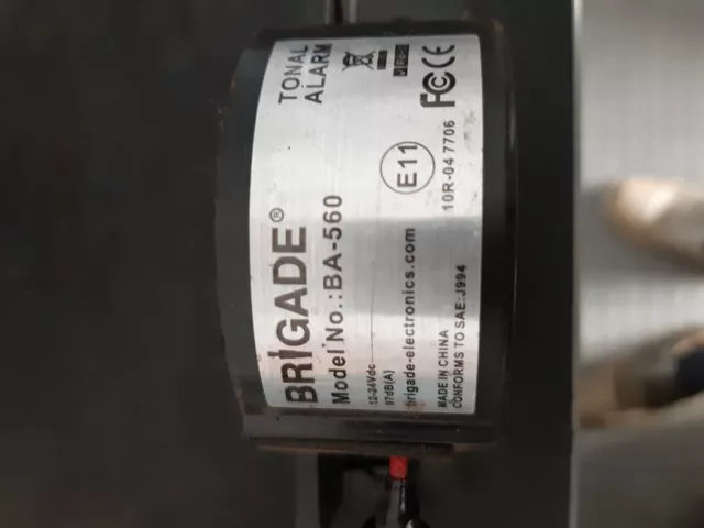 BRIGADE Model No BA-560 BACKUP REVERSING ALARM 12/24v 97 DB Tonal Alarm