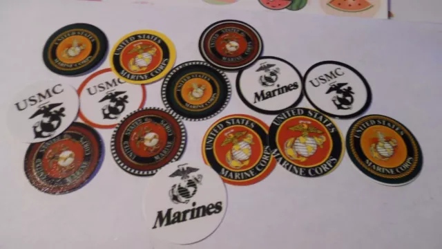 Pre Cut One Inch Bottle Cap Images Armed Forces Marines  Free Shipping