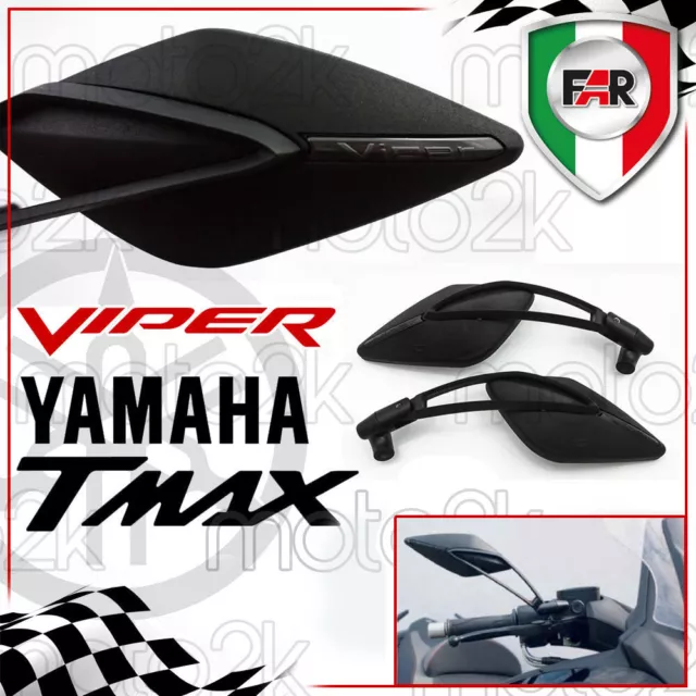 Coppia Specchietti Da Manubrio Far Viper Omologati Yamaha T Max T-Max 500 Tutti