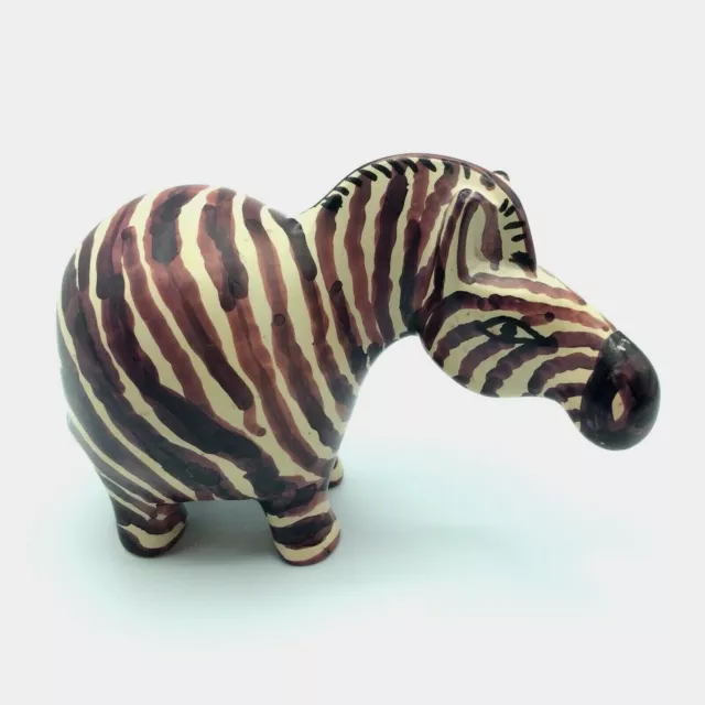 SMOLart Hand Carved in Kenya Soapstone Brown & Cream Zebra Sculpture Figurine