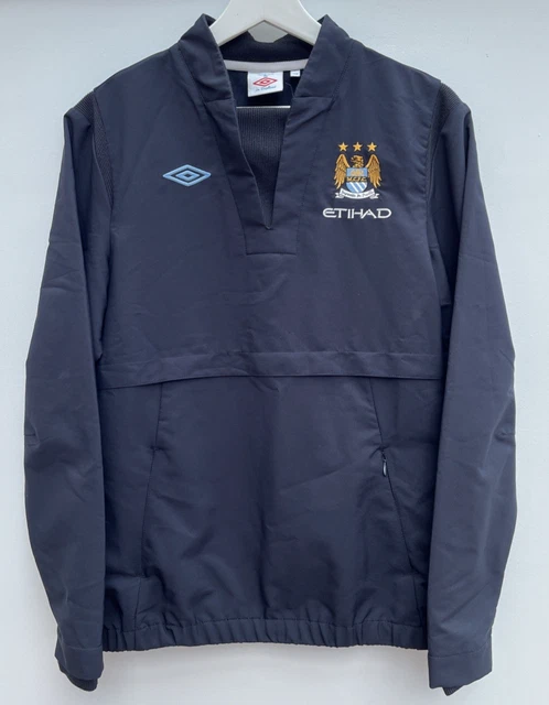 MANCHESTER CITY DRILL Top Umbro Retro Training Sweatshirt Black
