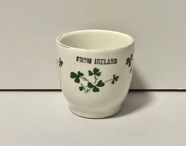 Vintage Egg Cup Pottery Carrigaline Cork Shamrock Irish 1960s 1970s Ireland RARE