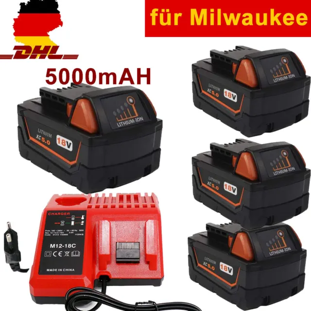 Batería de repuesto + cargador Milwaukee M18B6 18V 5AH 48-11-1850 48-11-1852 48-11-1860 DE