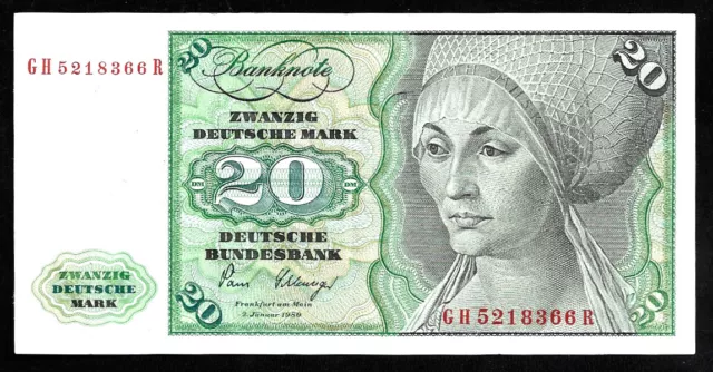 World Paper Money - Germany 20 Deutsche Mark 1980 P32c  @  Crisp XF