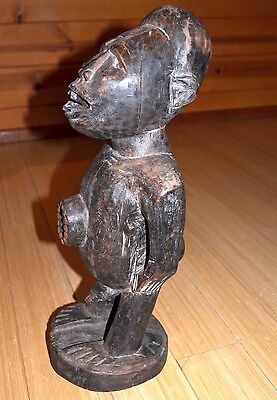 African Bakongo Tribe Protective Male Statue Wood Fetish Collected Congo, Africa