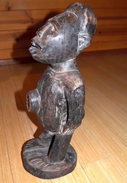 African Bakongo Tribe Protective Male Statue Wood Fetish Collected Congo, Africa