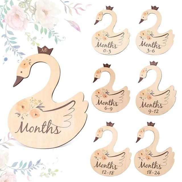 Divisor de armario de madera para bebé, 7 divisores de armario para ropa de bebé, bebé cisne
