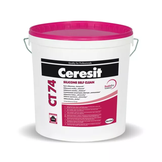 CERESIT CT74 Silicone Self Cleaning Render 25kg White 1.5mm grain