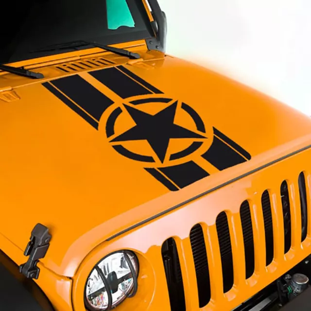 CAR HOOD STICKER Army Star Decal for Jeep Wrangler TJ LJ JK Bonnet ...