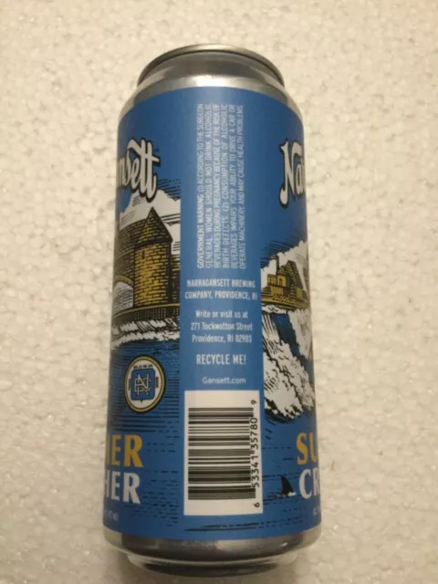 Narragansett Brewery 2022 Summer Crusher 16oz Beer Can Providence Rhode Island 2