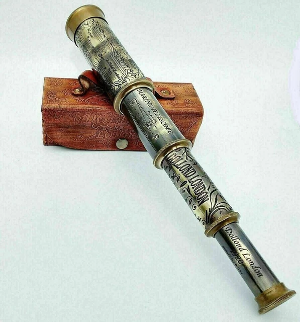 Porte-clés Télescope En Laiton Poli - Cadeau Vintage Marine, Nautique, 8 Cm, Fonctionnel