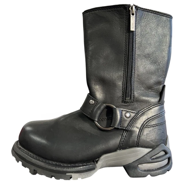 Harley-Davidson Mens 6 Black Leather Steel Toe Motorcycle Riding Boots-No Box