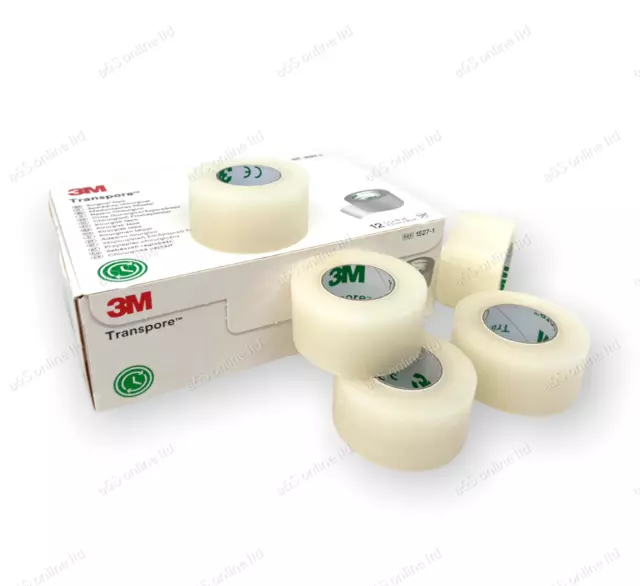 3M TRANSPORE MEDICAL Surgical Tape Waterproof Latex Free 2.5cm Width
