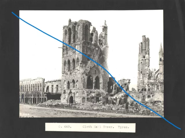 WW1 Panoramic view of the Cloth Hall & Tower Ypres Belgium