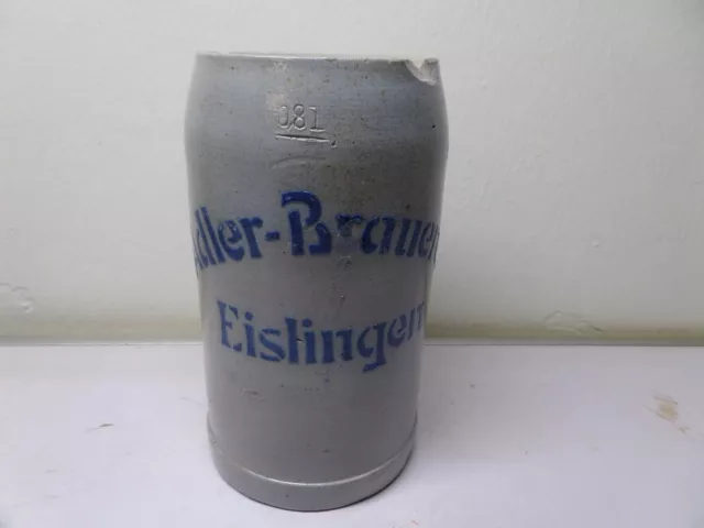 0,8 L Bierkrug Maßkrug Brauerei Adler Eislingen