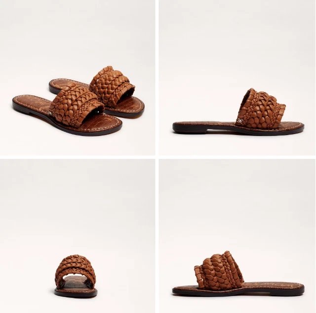 Sam Edelman Giada Brown Woven Leather Slide Sandal Women's US sizes 6-10/NIB!!!
